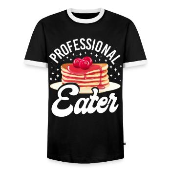 Pancake Lover Kids Professional - T-shirt contrasté Homme - noir/blanc - Devant - AI Model Female 172 light (172cm) & AI Model Male 178 light (178cm)