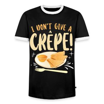 Pancake Lover Kids Pun I Don't - Men's Ringer Shirt - black/white - Front - AI Model Female 172 light (172cm) & AI Model Male 178 light (178cm)