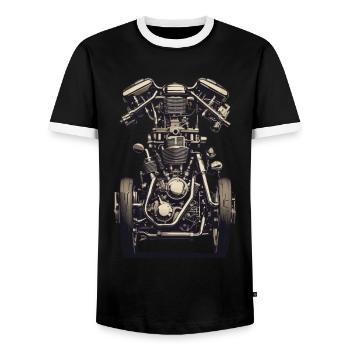 Mécanicien de véhicules à moteur Vintage - T-shirt contrasté Homme - noir/blanc - Devant - AI Model Female 172 light (172cm) & AI Model Male 178 light (178cm)
