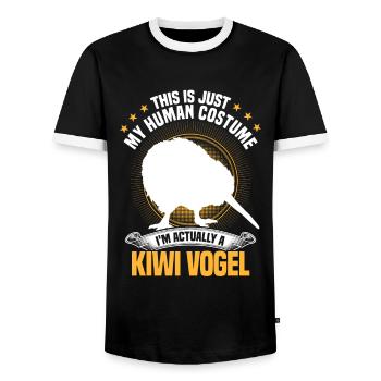 Kiwi Vogel nur ein Kostüm Schnepfenstrauß - Männer Kontrast-T-Shirt - Schwarz/Weiß - Vorne - AI Model Female 172 light (172cm) & AI Model Male 178 light (178cm)