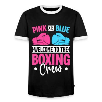 Pink oder Blau, willkommen in der Boxcrew - Männer Kontrast-T-Shirt - Schwarz/Weiß - Vorne - AI Model Female 172 light (172cm) & AI Model Male 178 light (178cm)