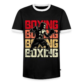 Boxen - Männer Kontrast-T-Shirt - Schwarz/Weiß - Vorne - AI Model Female 172 light (172cm) & AI Model Male 178 light (178cm)