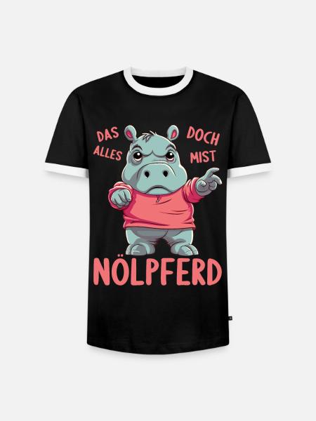Hippo Hippo Complain Complainer Nölpferd - Men's Ringer Shirt - black/white