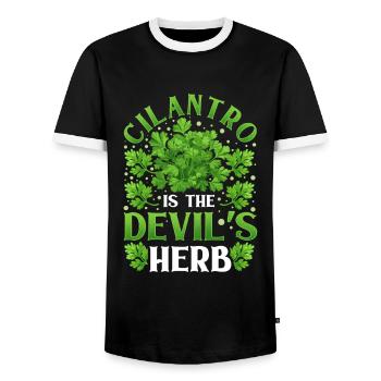 Coriander Day Coriander Hater Coriander - Men's Ringer Shirt - black/white - Front - AI Model Female 172 light (172cm) & AI Model Male 178 light (178cm)