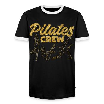 Pilates Instructor Teacher Pilates - Männer Kontrast-T-Shirt - Schwarz/Weiß - Vorne - AI Model Female 172 light (172cm) & AI Model Male 178 light (178cm)