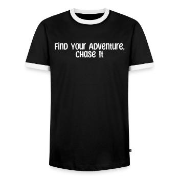 Wandern - Find Your Adventure, Chase It - Männer Kontrast-T-Shirt - Schwarz/Weiß - Vorne - AI Model Female 172 light (172cm) & AI Model Male 178 light (178cm)