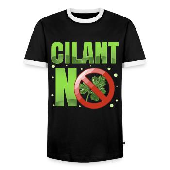 Coriander Day Coriander Hater Coriander - Men's Ringer Shirt - black/white - Front - AI Model Female 172 light (172cm) & AI Model Male 178 light (178cm)