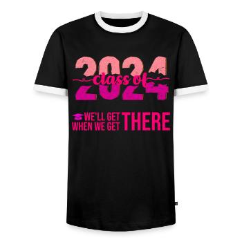 Abiturienten Class of 2024 We'll Get There - Männer Kontrast-T-Shirt - Schwarz/Weiß - Vorne - AI Model Female 172 light (172cm) & AI Model Male 178 light (178cm)