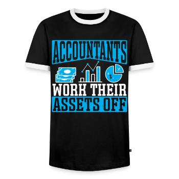 Les comptables travaillent à partir de leurs actifs - T-shirt contrasté Homme - noir/blanc - Devant - AI Model Female 172 light (172cm) & AI Model Male 178 light (178cm)
