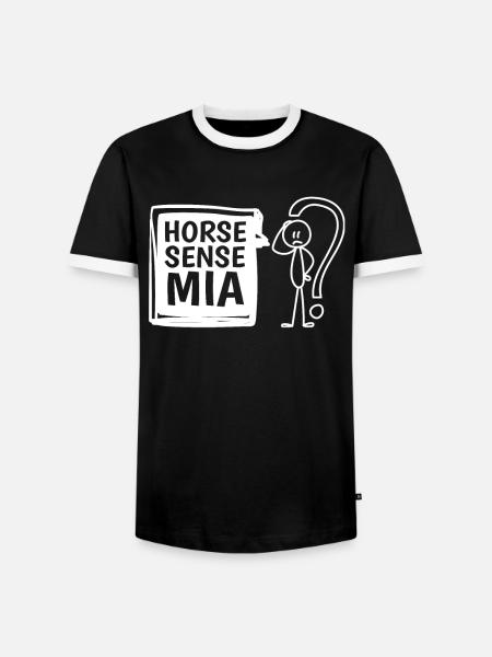 Pferd Reitsport - Männer Kontrast-T-Shirt - Schwarz/Weiß