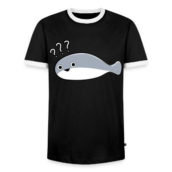 Sacambaspis Ancien Poisson Meme Incertain - T-shirt contrasté Homme - noir/blanc - Devant - AI Model Female 172 light (172cm) & AI Model Male 178 light (178cm)