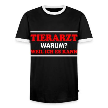 Tierarzt Spruch Beruf Lustiges Tierarzt Geschenk - Männer Kontrast-T-Shirt - Schwarz/Weiß - Vorne - AI Model Female 172 light (172cm) & AI Model Male 178 light (178cm)