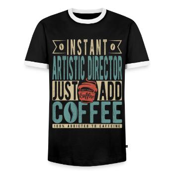 Directeur artistique instantané Just Add Coffee - T-shirt contrasté Homme - noir/blanc - Devant - AI Model Female 172 light (172cm) & AI Model Male 178 light (178cm)