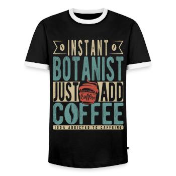 Instant-Botaniker Fügen Sie einfach Kaffee hinzu - Männer Kontrast-T-Shirt - Schwarz/Weiß - Vorne - AI Model Female 172 light (172cm) & AI Model Male 178 light (178cm)