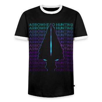 Pfeilspitzenjagd Pfeilspitzenjäger Retro - Männer Kontrast-T-Shirt - Schwarz/Weiß - Vorne - AI Model Female 172 light (172cm) & AI Model Male 178 light (178cm)