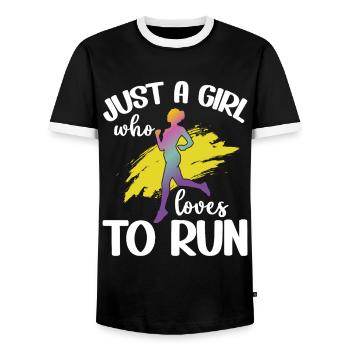 Runner Girls Running Cross Country Track Marathon - Männer Kontrast-T-Shirt - Schwarz/Weiß - Vorne - AI Model Female 172 light (172cm) & AI Model Male 178 light (178cm)
