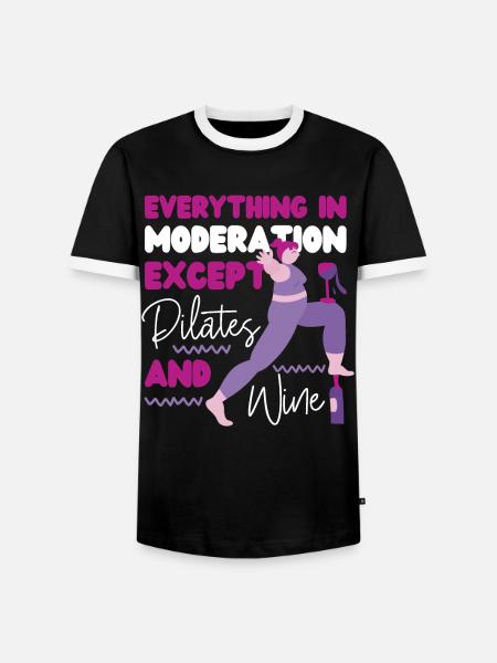 Pilates Instructor Teacher Wine - Männer Kontrast-T-Shirt - Schwarz/Weiß