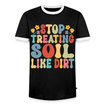 Agriculture Teacher Farmer Women in Agriculture - Men's Ringer Shirt - black/white - Front - AI Model Female 172 light (172cm) & AI Model Male 178 light (178cm)
