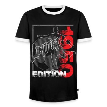 Limited Edition 1950 Limited Edition Fußball - Männer Kontrast-T-Shirt - Schwarz/Weiß - Vorne - AI Model Female 172 light (172cm) & AI Model Male 178 light (178cm)