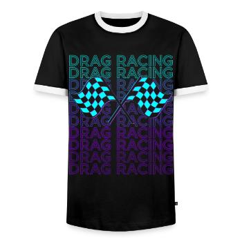 Drag Racing Drag Race Rennfahrer Retro - Männer Kontrast-T-Shirt - Schwarz/Weiß - Vorne - AI Model Female 172 light (172cm) & AI Model Male 178 light (178cm)