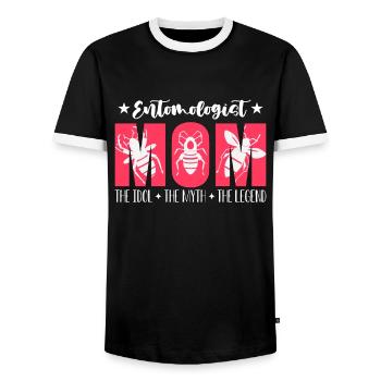 Entomologist Mom The Idol The Insect Scientist - Men's Ringer Shirt - black/white - Front - AI Model Female 172 light (172cm) & AI Model Male 178 light (178cm)