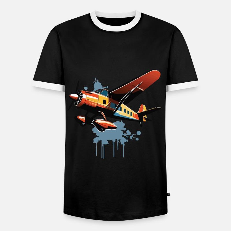 Modellflugzeug Pilot Flugzeug Hobby Design - Männer Kontrast-T-Shirt - Schwarz/Weiß