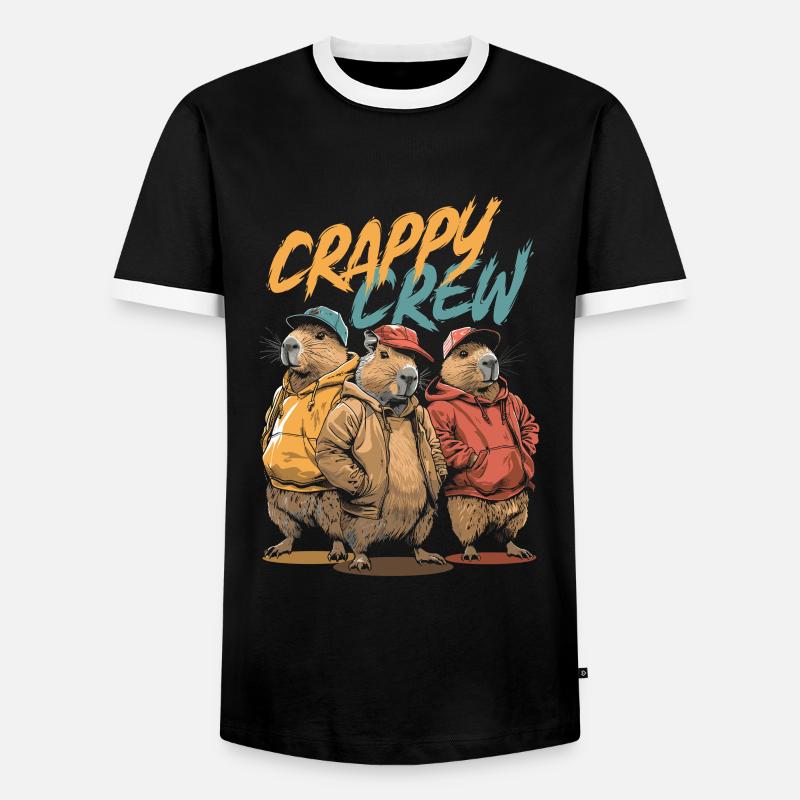 Capybara Capybara Funny - Men's Ringer Shirt - black/white
