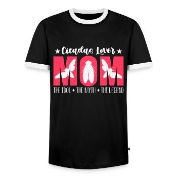 Cicadas Lover Mom The Idol The Homopterous Insect - Männer Kontrast-T-Shirt - Schwarz/Weiß - Vorne - AI Model Female 172 light (172cm) & AI Model Male 178 light (178cm)