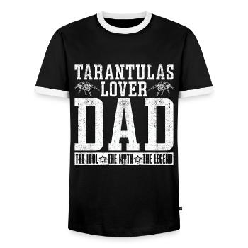 L’amant de la tarentule papa l’idole de l’éleveur de tarentule - T-shirt contrasté Homme - noir/blanc - Devant - AI Model Female 172 light (172cm) & AI Model Male 178 light (178cm)