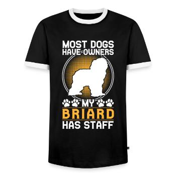Briard hat Personal Berger de Brie Briard - Männer Kontrast-T-Shirt - Schwarz/Weiß - Vorne - AI Model Female 172 light (172cm) & AI Model Male 178 light (178cm)