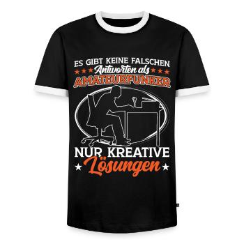 L’opérateur radio amateur répond mal Radio amateur - T-shirt contrasté Homme - noir/blanc - Devant - AI Model Female 172 light (172cm) & AI Model Male 178 light (178cm)