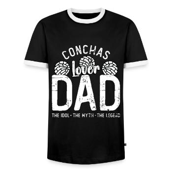 Conchas Amant Papa L’Idole Le Mythe Le Chignon Sucré - T-shirt contrasté Homme - noir/blanc - Devant - AI Model Female 172 light (172cm) & AI Model Male 178 light (178cm)