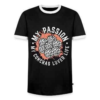 Conchas Lover Ma Passion Mes Conchas Mexicain Sucré - T-shirt contrasté Homme - noir/blanc - Devant - AI Model Female 172 light (172cm) & AI Model Male 178 light (178cm)