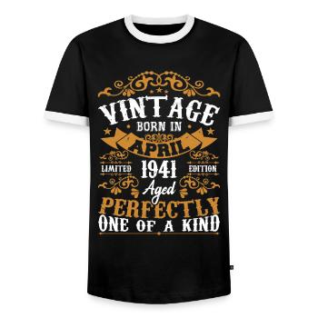 Les Légendes Sont Nées En Avril 1941 Cadeau 1941 - T-shirt contrasté Homme - noir/blanc - Devant - AI Model Female 172 light (172cm) & AI Model Male 178 light (178cm)