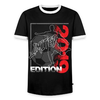Limited Edition 2019 Limited Edition Football - Men's Ringer Shirt - black/white - Front - AI Model Female 172 light (172cm) & AI Model Male 178 light (178cm)