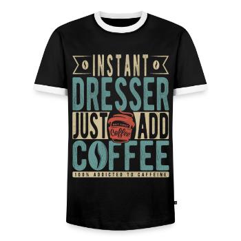 Instant-Kommode einfach Kaffee hinzufügen - Männer Kontrast-T-Shirt - Schwarz/Weiß - Vorne - AI Model Female 172 light (172cm) & AI Model Male 178 light (178cm)
