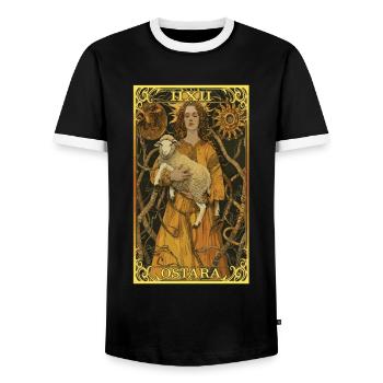 Easter Eostre Pagan Spring - Men's Ringer Shirt - black/white - Front - AI Model Female 172 light (172cm) & AI Model Male 178 light (178cm)