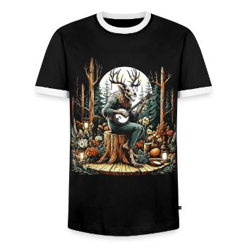 Cottagecore Aesthetic Wendigo - Männer Kontrast-T-Shirt - Schwarz/Weiß - Vorne - AI Model Female 172 light (172cm) & AI Model Male 178 light (178cm)