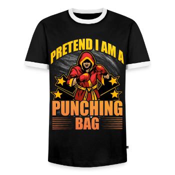 Fais semblant d’être un Punchnig Bag - T-shirt contrasté Homme - noir/blanc - Devant - AI Model Female 172 light (172cm) & AI Model Male 178 light (178cm)