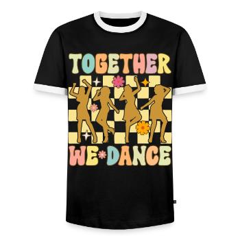 Together We Dance Groovy Ballett Tanz Tänzerin Bal - Männer Kontrast-T-Shirt - Schwarz/Weiß - Vorne - AI Model Female 172 light (172cm) & AI Model Male 178 light (178cm)
