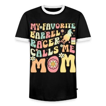 Favori Barrel Racer Calls Me Mama Groovy Ba - T-shirt contrasté Homme - noir/blanc - Devant - AI Model Female 172 light (172cm) & AI Model Male 178 light (178cm)