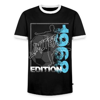 Limited Edition 1968 Limited Edition Football - Men's Ringer Shirt - black/white - Front - AI Model Female 172 light (172cm) & AI Model Male 178 light (178cm)