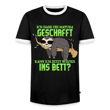 Maturanten Habe die Matura Geschafft Lustiges - Männer Kontrast-T-Shirt - Schwarz/Weiß - Vorne - AI Model Female 172 light (172cm) & AI Model Male 178 light (178cm)