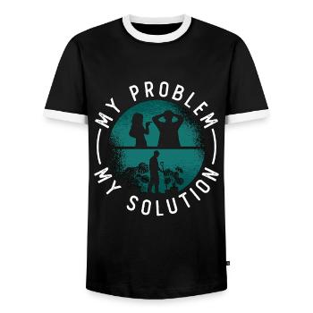 Monster Lover My Problem My Pictogram Dad Mom - Männer Kontrast-T-Shirt - Schwarz/Weiß - Vorne - AI Model Female 172 light (172cm) & AI Model Male 178 light (178cm)