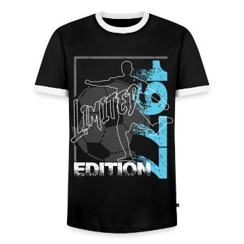 Édition limitée 1971 Édition limitée Football - T-shirt contrasté Homme - noir/blanc - Devant - AI Model Female 172 light (172cm) & AI Model Male 178 light (178cm)