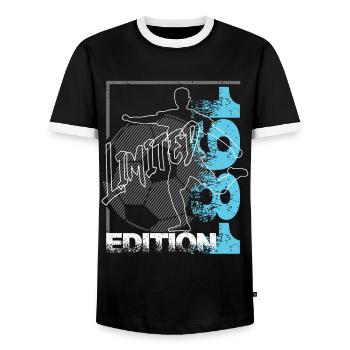Limited Edition 1981 Limited Edition Football - Men's Ringer Shirt - black/white - Front - AI Model Female 172 light (172cm) & AI Model Male 178 light (178cm)