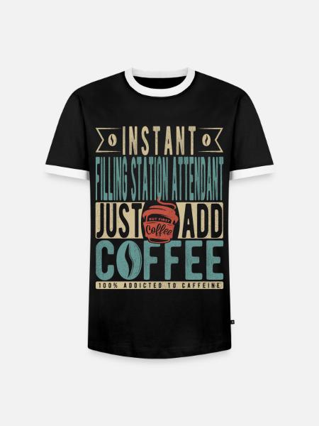 Instant-Tankwart einfach Kaffee hinzufügen - Männer Kontrast-T-Shirt - Schwarz/Weiß