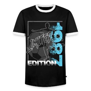 Limited Edition 1987 Limited Edition Fußball - Männer Kontrast-T-Shirt - Schwarz/Weiß - Vorne - AI Model Female 172 light (172cm) & AI Model Male 178 light (178cm)