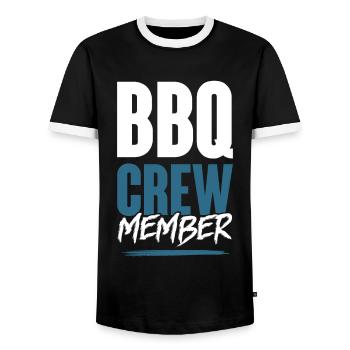 Équipe de barbecue - T-shirt contrasté Homme - noir/blanc - Devant - AI Model Female 172 light (172cm) & AI Model Male 178 light (178cm)