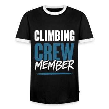 Climbing Crew - Männer Kontrast-T-Shirt - Schwarz/Weiß - Vorne - AI Model Female 172 light (172cm) & AI Model Male 178 light (178cm)